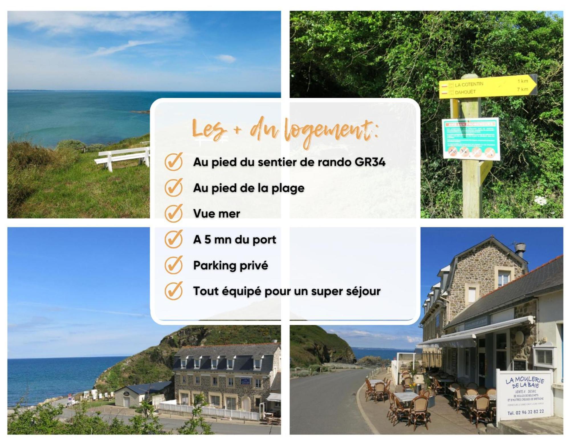 Appart Vue Mer-Au Pied Du Chemin De Randonnee " Bassan" Planguenoual Exterior photo